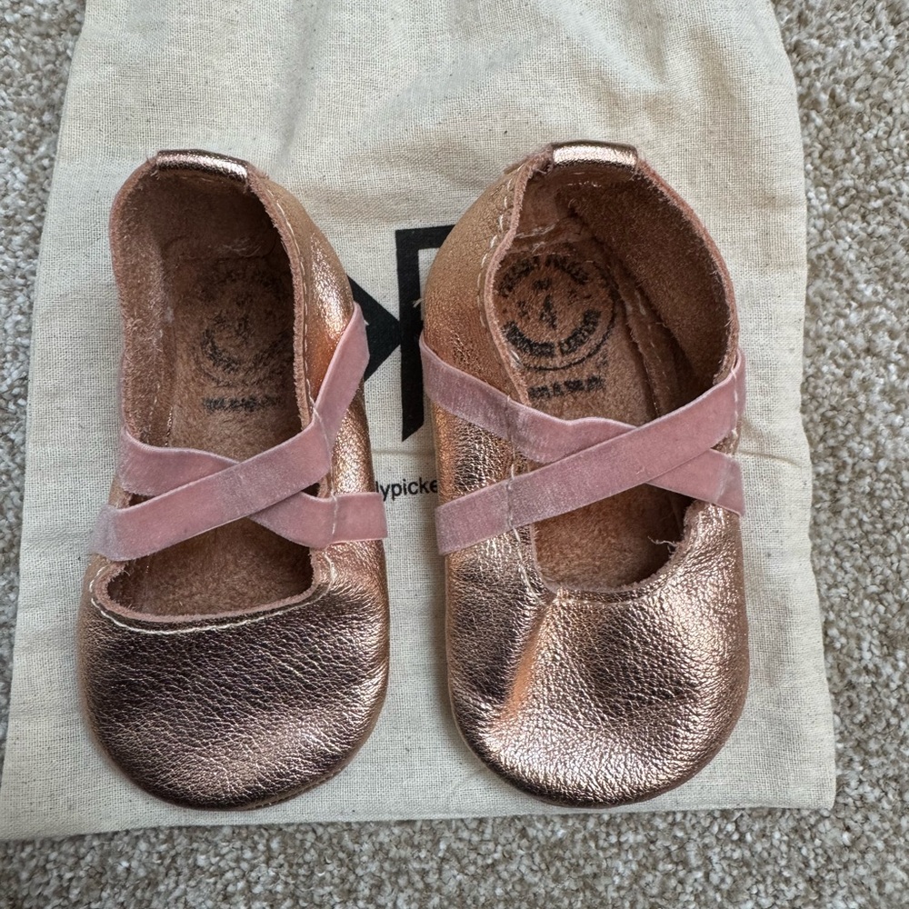 LIKE NEW rose gold freshly picked ballet shoe